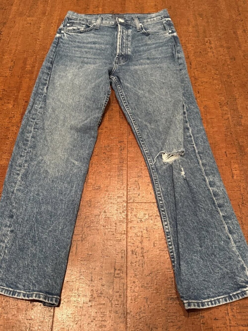 Mother Women’s 28 The Tomcat High-Rise Straight Leg Jeans Blue Denim
